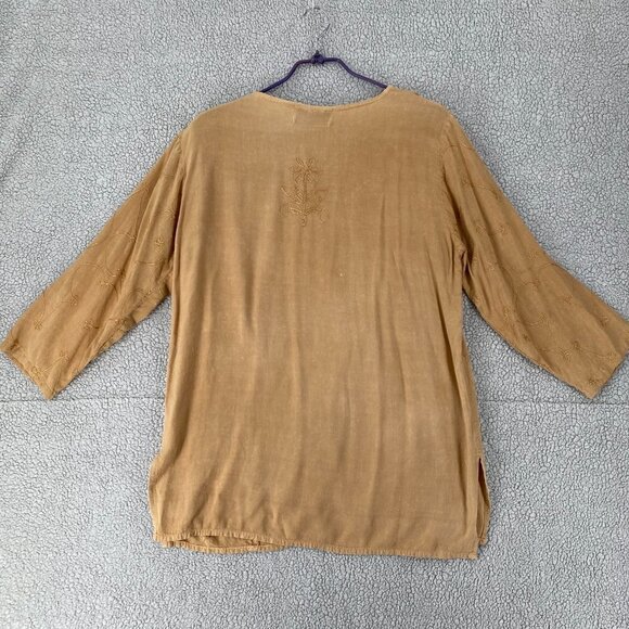Vintage Sud Express Blouse Womens Size Large Button Up  Embroidered Relaxed Fit - Picture 9 of 11